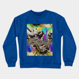 Vaporwave greek glitch statue Crewneck Sweatshirt